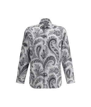 Etro Gray Cotton Pattern Shirt