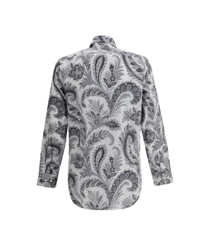 Etro Gray Cotton Pattern Shirt