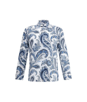 Etro Blue Cotton Pattern Shirt
