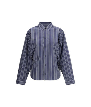 Balenciaga Blue Cotton Pattern Shirt