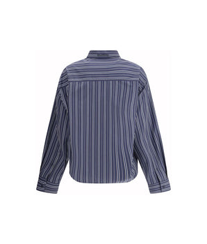 Balenciaga Blue Cotton Pattern Shirt