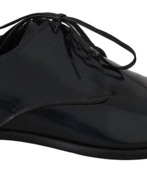 Dolce & Gabbana Elegant Dark Blue Leather Derby Shoes Dolce & Gabbana 