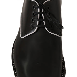 Dolce & Gabbana Elegant Black Leather Derby Dress Shoes