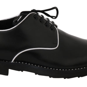 Dolce &amp; Gabbana Elegantes zapatos de vestir Derby de cuero negro