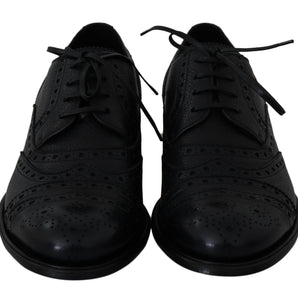 Dolce & Gabbana Elegant Dark Blue Wingtip Derby Dress Shoes Dolce & Gabbana 