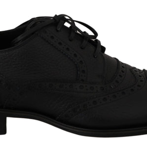 Dolce & Gabbana Elegant Dark Blue Wingtip Derby Dress Shoes Dolce & Gabbana 