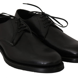 Dolce & Gabbana Elegant Black Leather Derby Dress Shoes Dolce & Gabbana 