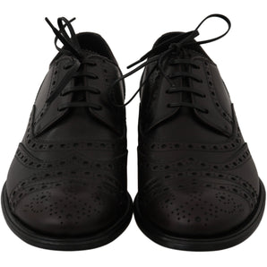 Dolce & Gabbana Elegant Bordeaux Wingtip Derby Dress Shoes Dolce & Gabbana 