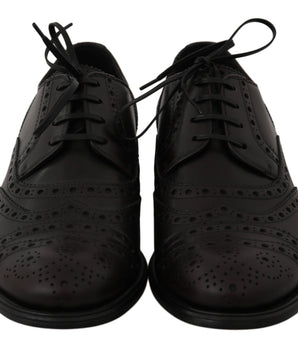 Dolce & Gabbana Elegant Bordeaux Wingtip Derby Dress Shoes Dolce & Gabbana 