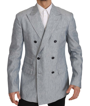 Dolce & Gabbana Elegant Light Blue Double Breasted Blazer Dolce & Gabbana 