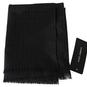 Dolce &amp; Gabbana Elegant Gray Striped Wool Men's Scarf