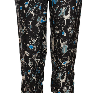 Dolce &amp; Gabbana Elegant Silk Lounge Pants with Unique Print