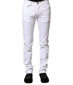 Dolce & Gabbana White Cotton Skinny Men Denim Jeans