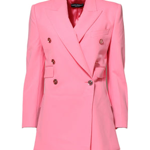 Dolce & Gabbana Pink Double Breasted Women Coat Jacket