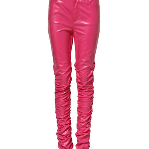 Dolce & Gabbana Pink Cotton High Waisted Skinny Denim Jeans