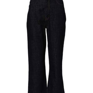 Dolce & Gabbana Blue Cotton High Waisted Flared Denim Jeans