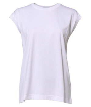 Dolce & Gabbana White Cotton Sleeveless Women Tank T-shirt