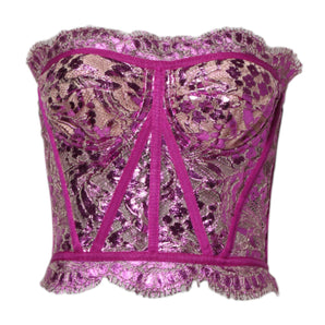 Dolce & Gabbana Pink Bustier Sleeveless Corset Blouse Top