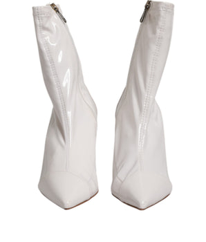 Elisabetta Franchi White Stiletto Heels Mid Calf Boots Shoes