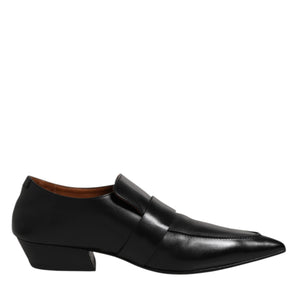 Marsell Black Soft Leather Loafer Pointed Toe Slip On Shoes
