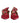 Prosperine Red Gold Studded Pointed Toe Ballet Flats