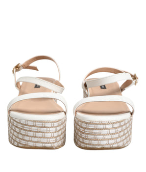 Patrizia Pepe White Espadrilles Ankle Strap Sandals Shoes