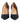 Sergio Rossi Blue Leather Pointed Toe Block Heels Shoes