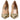 Sergio Rossi Gold Leather Pointed Toe Block Heels Shoes