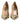 Sergio Rossi Gold Leather Pointed Toe Block Heels Shoes