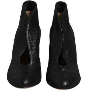 Gianvito Rossi Metallic Black Pump Stiletto Heels Shoes