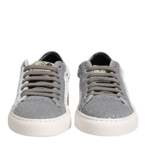 HIDE & JACK Gray Suede Low Top Lace Up Sneakers Shoes