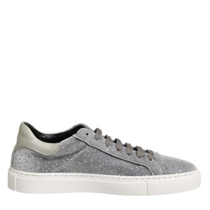 HIDE & JACK Gray Suede Low Top Lace Up Sneakers Shoes