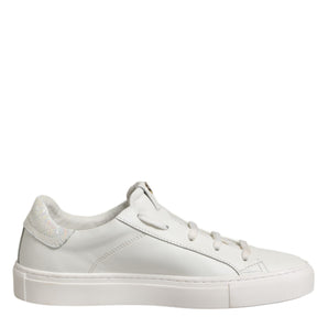 HIDE & JACK White Leather Low Top Lace Up Sneakers Shoes