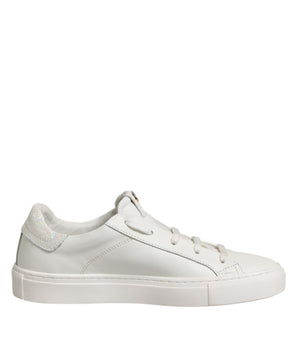 HIDE & JACK White Leather Low Top Lace Up Sneakers Shoes