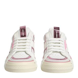 Dolce & Gabbana White Leather DG Logo Low Top Sneakers Shoes