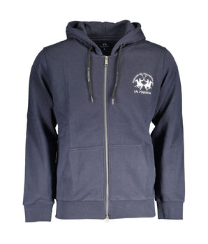 La Martina Blue Cotton Men Sweater