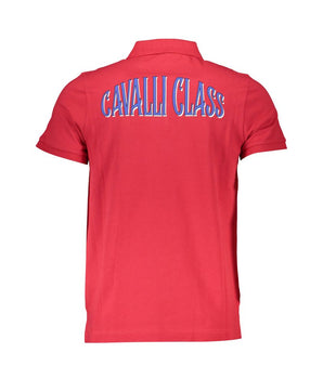 Cavalli Class Red Cotton Polo Shirt