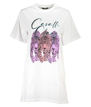 Cavalli Class White Cotton Dress