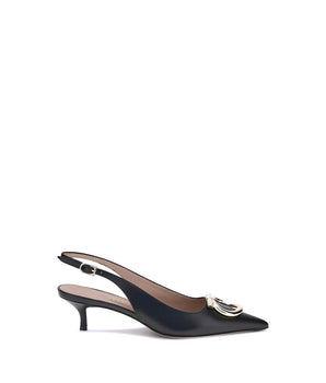 Ferragamo Black Calf Leather Bos Taurus High Heel Pumps