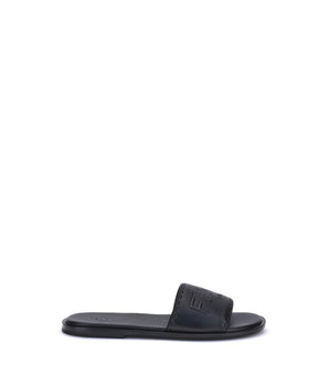 Fendi Black Calf Leather Boots Taurus Flat Sandals