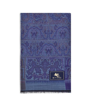 Etro jacquard wool and silk scarf