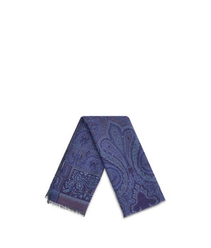 Etro jacquard wool and silk scarf
