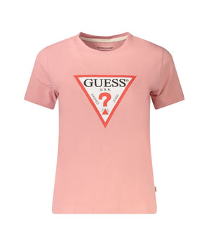 Guess Jeans Pink Cotton T-Shirt