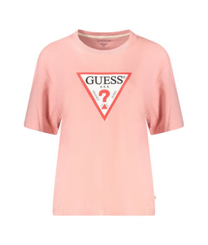 Guess Jeans Pink Cotton T-Shirt