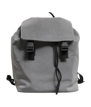 Dolce &amp; Gabbana Gray Palermo Reflective Buckles Drawstring Backpack Bag