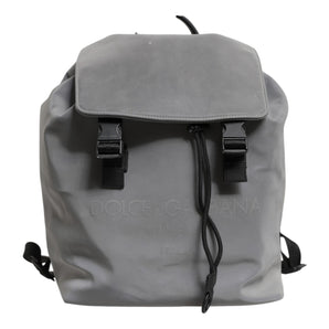 Dolce & Gabbana Gray Palermo Reflector Buckles Drawstring Backpack Bag