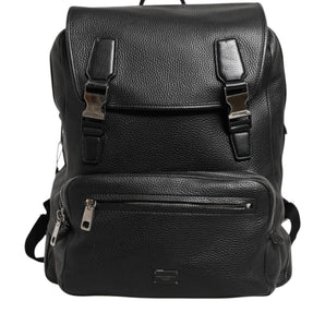 Dolce & Gabbana Black Palermo Backpack Hammered Calfskin Leather Bag