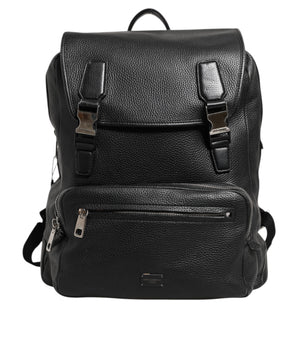 Dolce &amp; Gabbana Black Palermo Backpack Hammered Calfskin Leather Bag
