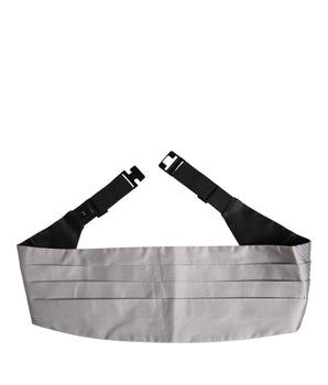 Dolce &amp; Gabbana Gray Men's 100% Silk Belt Wide Waist Cummerbund