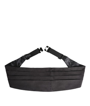 Dolce &amp; Gabbana Black Men 100% Silk Belt Wide Waist Cummerbund
